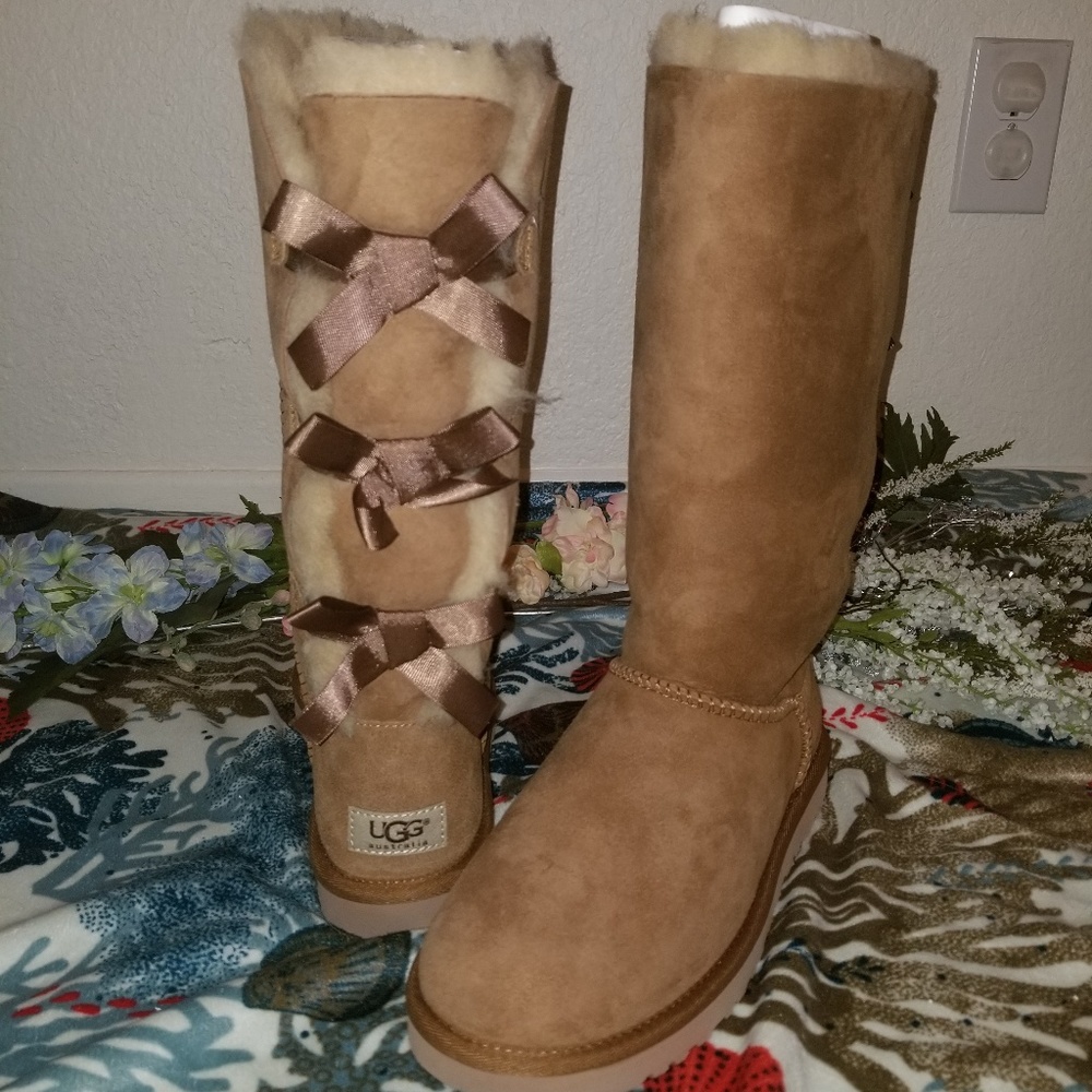 Brand New TALL Ugg Bailey Bow Boots